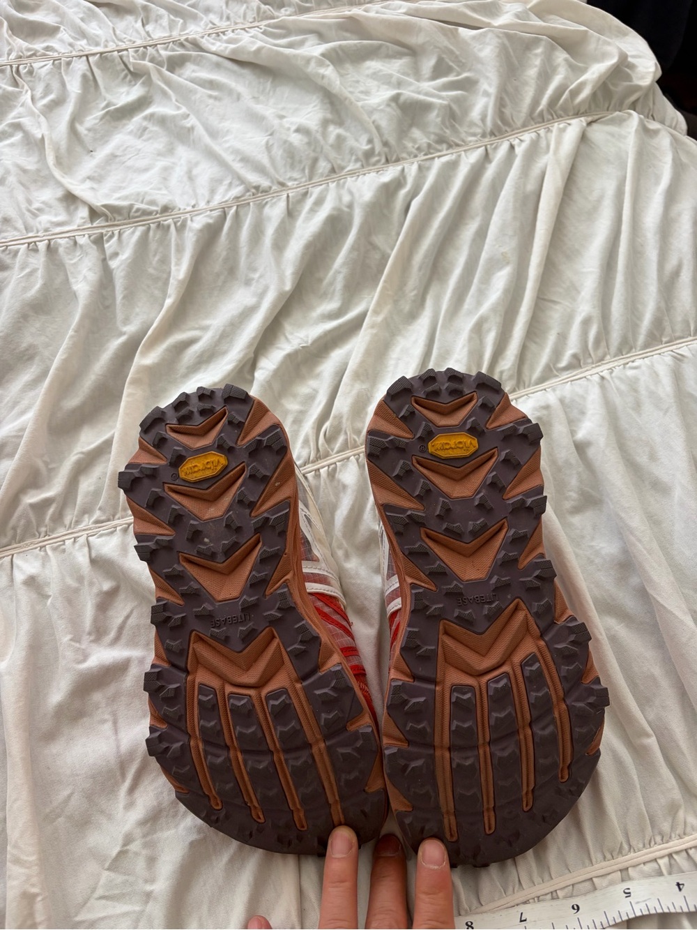 Women’s Orange and White Athletic Sneakers with Quick-Lace System - Picture 3 of 4